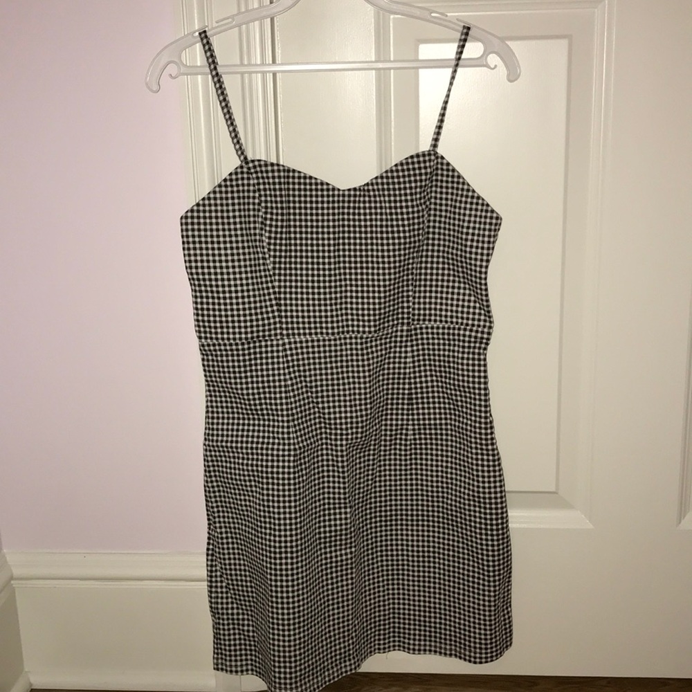 Patterned mini dress.